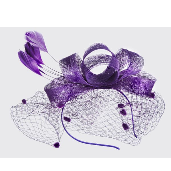 INF Elegant Mesh Fascinator Hat med Fjær