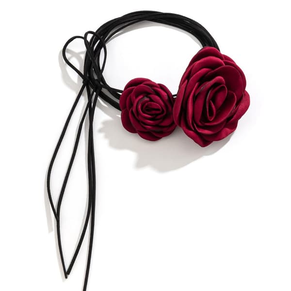 INF Rose Choker Halskjede, Fløyel Rose Kragekjede for kvinner