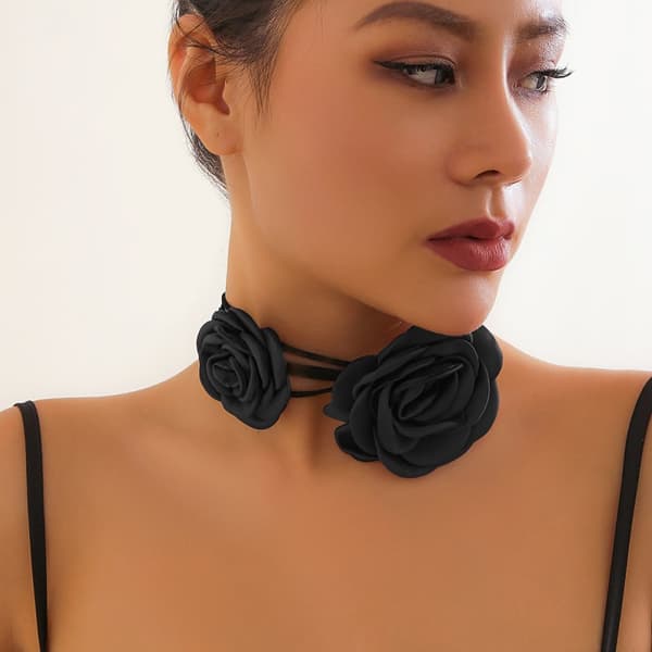 INF Rosen Choker Halskæde, Fløjl Rosen Krave Halskæde til Kvinder