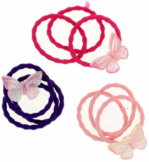 Hair ties Inca   Multicolour Butterfly (9 Pieces)