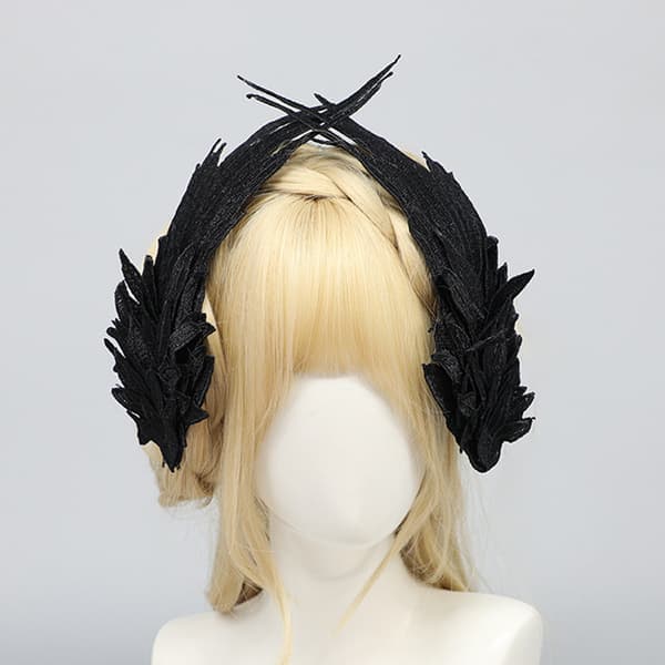 INF Englevinger Lolita Hårspænde, Fjer Broderi Cosplay Hovedbeklædning
