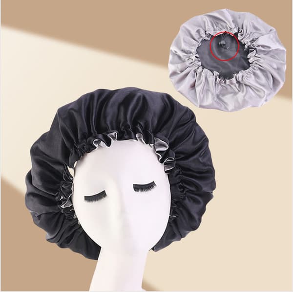 INF Dubbellagers Satin Beauty Hår Duschmössa - Svart