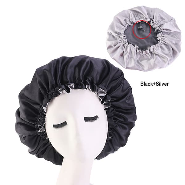INF Dubbellagers Satin Beauty Hår Duschmössa - Svart