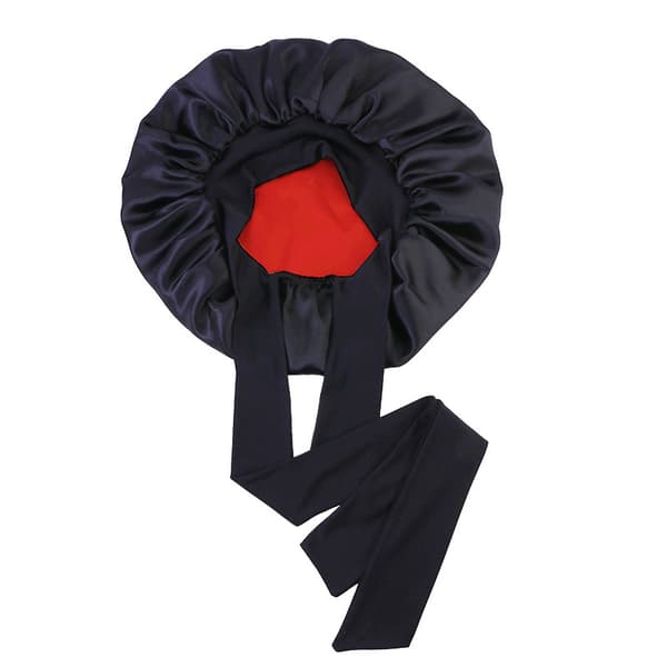 INF Dubbellagers Satin Elastisk Streamer Sovmössa - Svart