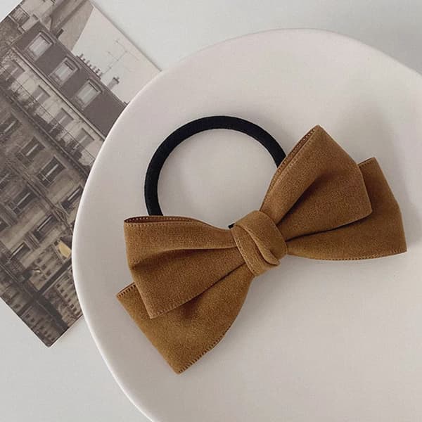 INF Chic Bowknot Hårelastikker - Sæt med 2 alsidige hårtilbehør kaffe