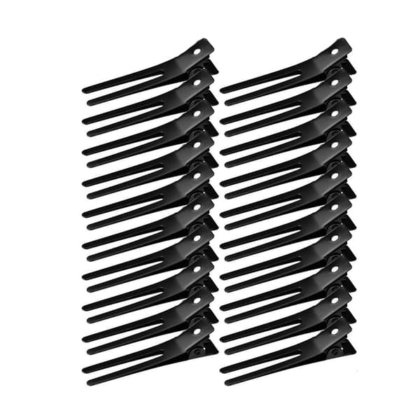 INF 20 stk. hårklemmer - metalstylingklemmer med dobbelt spids Sort