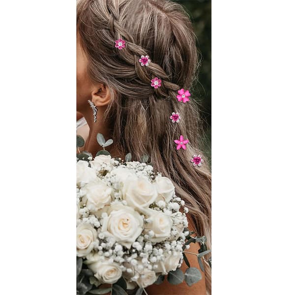 INF Elegant Rhinestone Hårtilbehørssett - 20 deler Mørk rosa