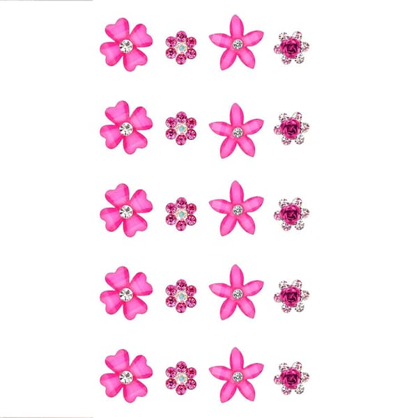 INF Elegant Rhinestone Hårtilbehørssett - 20 deler Mørk rosa