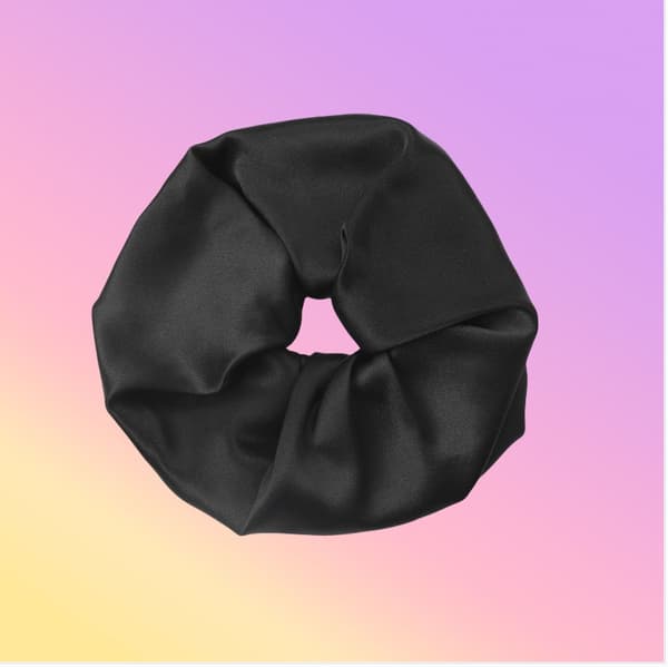 INF 19 Momme 9cm Silke Hår Scrunchie - Skonsam Håraccessoar Svart