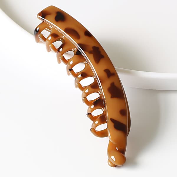 INF Banan Hårklemmer - 13cm, 2-pakning kaffe