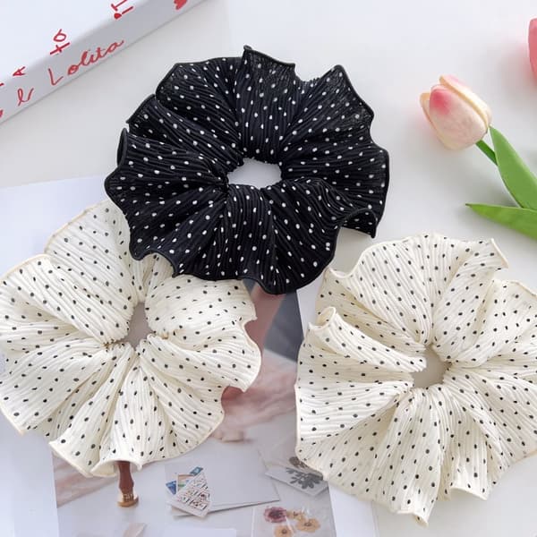 INF Chic Polka Dot Hårstrikker - Svart & Hvitt Sett med 2