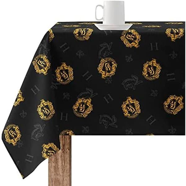 Bordsskiva - BL BELUM - Hufflepuff Shield-modell - Fläckbeständigt harts - Svart - Hållbar och lätt att rengöra