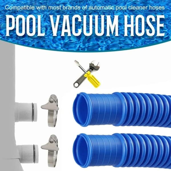 Lollanda Poolslange / Sugeslange 1,5 m med klemmer, 32 mm- Passer til Intex 300-1000 gallon pumpe