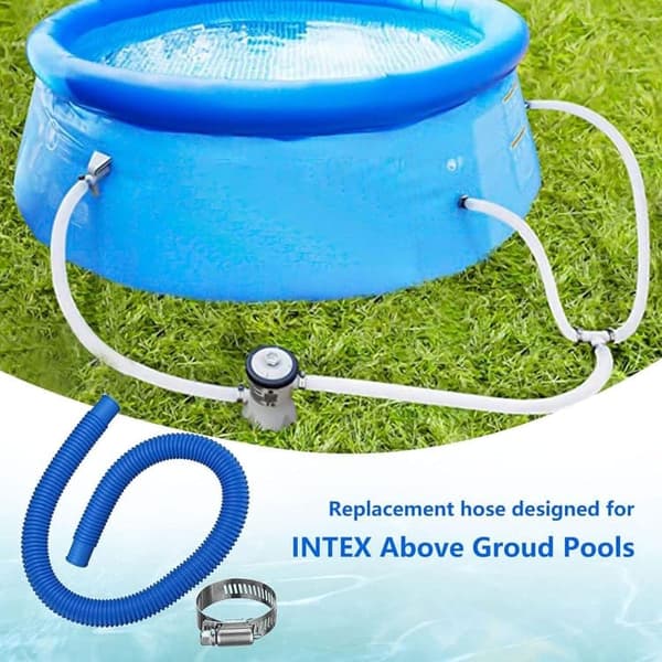 Lollanda Poolslange / Sugeslange 1,5 m med klemmer, 32 mm- Passer til Intex 300-1000 gallon pumpe
