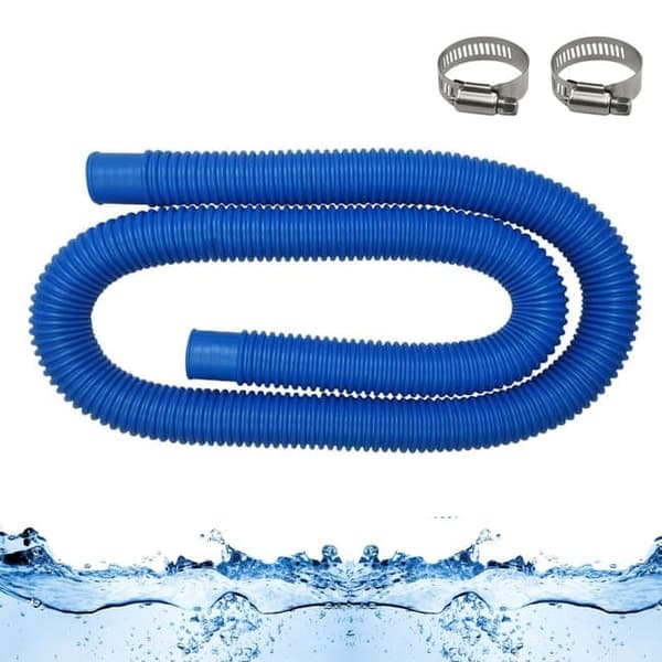 Lollanda Poolslange / Sugeslange 1,5 m med klemmer, 32 mm- Passer til Intex 300-1000 gallon pumpe