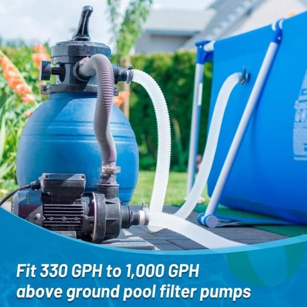 Lollanda Poolslange / Sugeslange 1,5 m med klemmer, 32 mm- Passer til Intex 300-1000 gallon pumpe