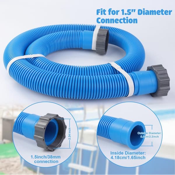 Bomclap 2-pack Poolslang/Poolrengöringsslangar blå 1,5" x 150 cm