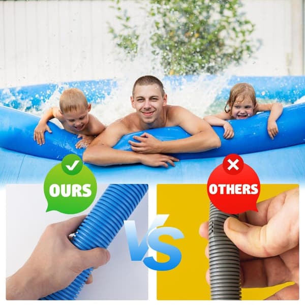 Bomclap 2-pack Poolslang/Poolrengöringsslangar blå 1,5" x 150 cm