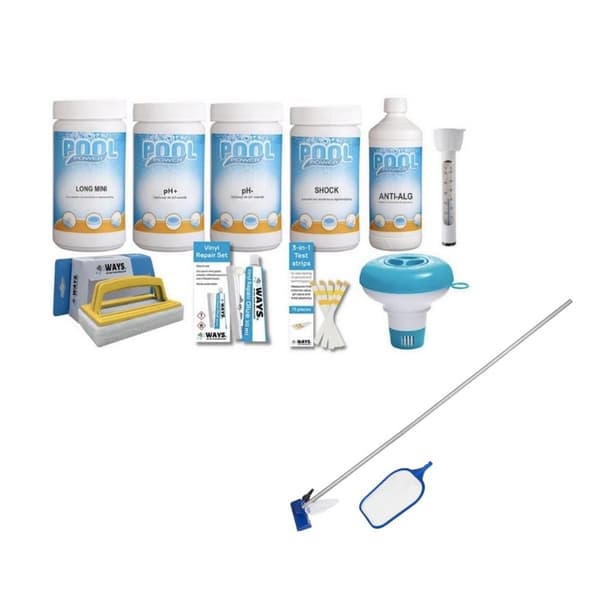 WAYS - Poolvedligeholdelse - Pakke Medium Deluxe & vedligeholdelsessæt