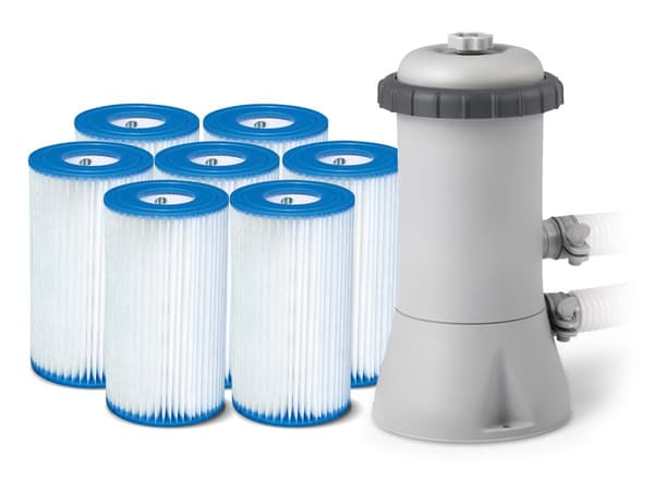 Intex swimmingpool filterpumpe - 3785L/h - tilslutning 32mm - inkl. 7 filtre