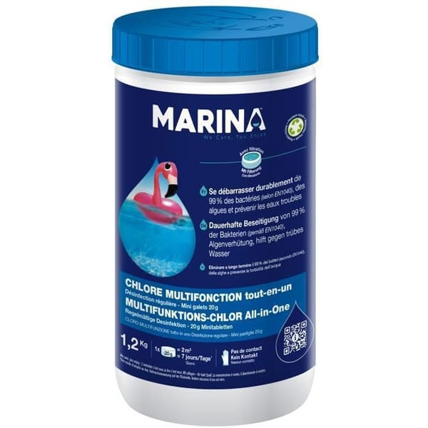 Klor Multifunktion Mini Pebbles 20g 1,2KG swimmingpool