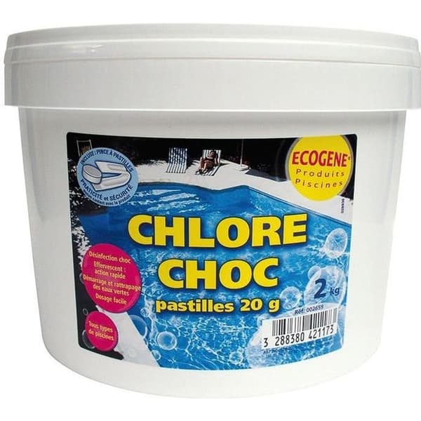 Pastiller 20 g Chlore choc - ECOGENE - 2 kg - Vattenbehandling - Rengöringsprodukter