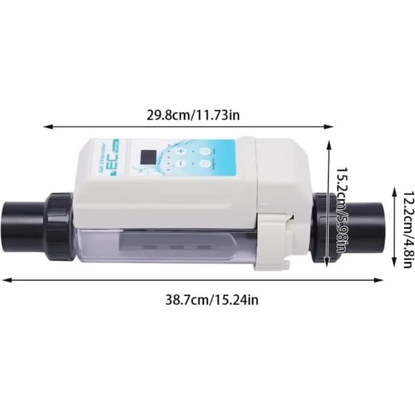 Saltvattenklorinator, 8 g/h klorutgång, lämplig för 50 m³ pooler,VIT