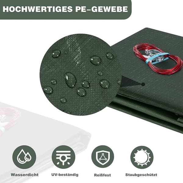 Rootz Ultimate Pool Cover - Beskyttende Cover - Vejrbestandig presenning - Holdbart 200gsm PE materiale - Blokerer sollys - Nem installation med alumi