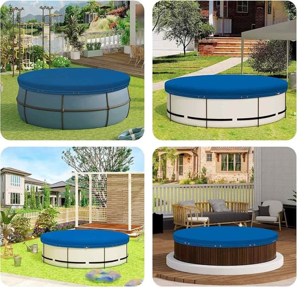 Rootz Ultimate Pool Cover - Beskyttende Cover - Vejrbestandig presenning - Holdbar 200gsm PE - Alger & UV-beskyttelse - Nem installation - Flere størr