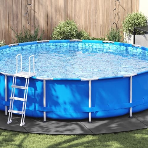 Runt Poolöverdrag Ljusgrå Plast Ø 610 cm Poolöverdrag Rund