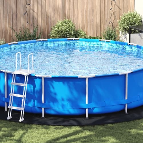 Rund Poolöverdrag Svart Polyeten Ø 550 cm Hållbar