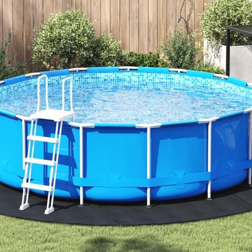 Runda Poolöverdrag Svart Polyeten Ø 396 cm Hållbart