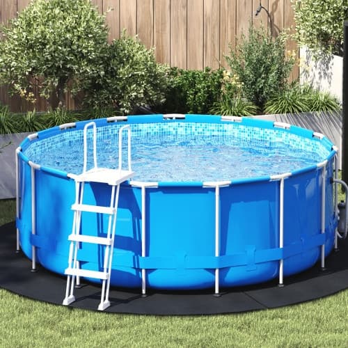 Runt Poolöverdrag Svart Polyeten Ø 244 cm Vattentåligt