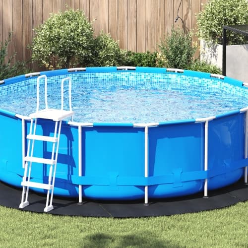 Rundt Poolöverdrag Svart Plast Ø 366 cm Vattentåliga material