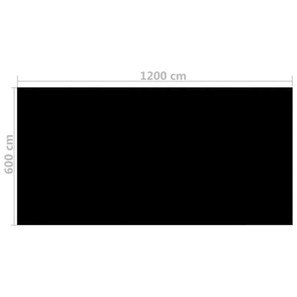 vidaXL rektangulært poolovertræk 1200x600 cm PE sort