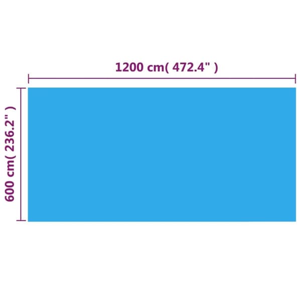 vidaXL Rektangulärt poolskydd 1200x600 cm PE blå