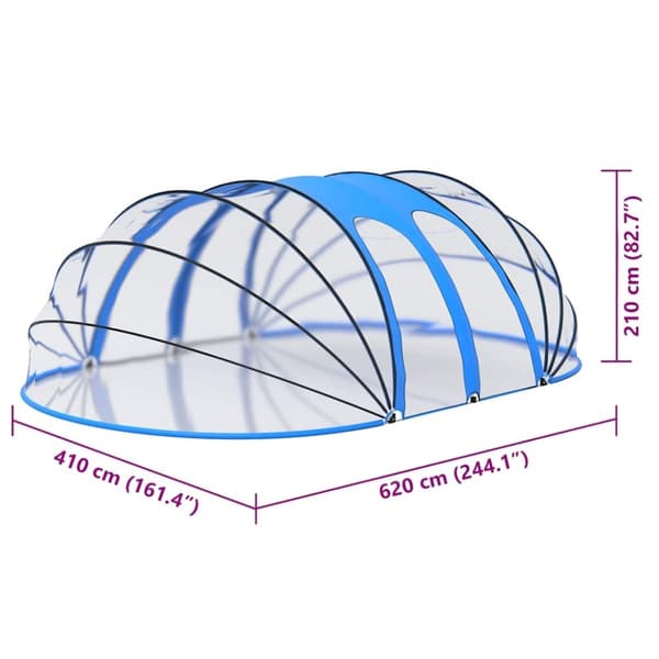 vidaXL Uima-altaan kupoli ovaali 620x410x210 cm