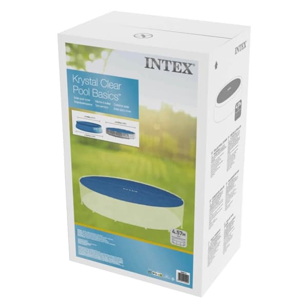 INTEX Poolöverdrag solenergi blå 448 cm polyeten