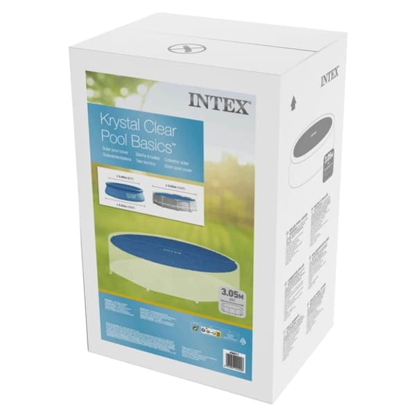 INTEX solopvarmet poolovertræk 290 cm polyethylen blå