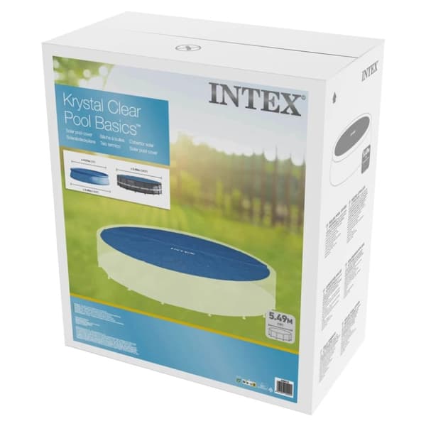 INTEX solopvarmet poolovertræk 538 cm polyethylen blå