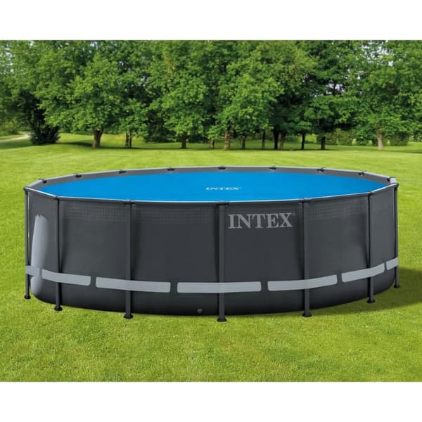 INTEX solopvarmet poolovertræk 470 cm polyethylen blå