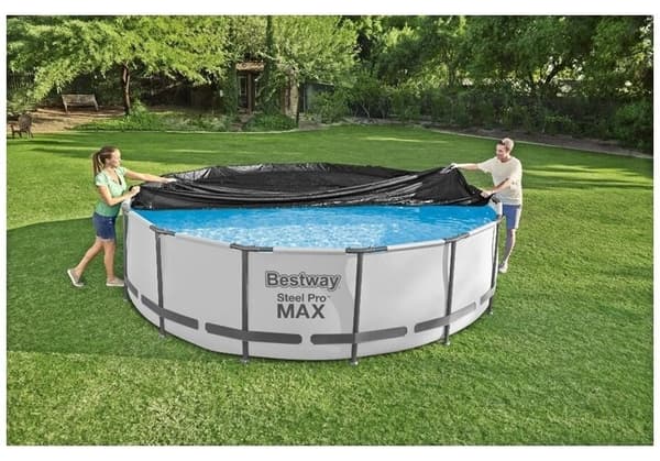 Bestway poolskydd 457 cm rund svart