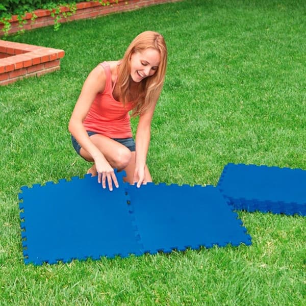 Intex - Arvopaketti - Uima-allaslaatat - 10 pakkausta 8 laattaa - 20 m² & WAYS kuurausharja