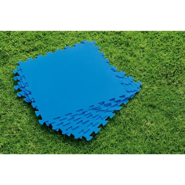 Poolfliser - Bestway - 50 cm x 50 cm - 4m² - 16 fliser & WAYS skrubbebørste