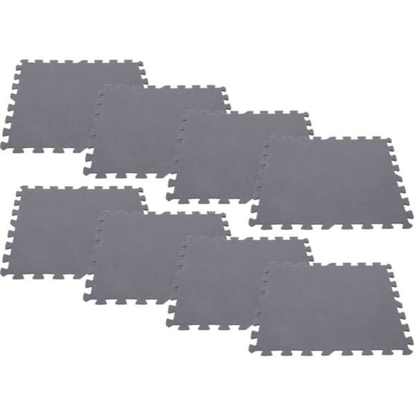INTEX - simbassängplattor - pusselmatta - 50x50 cm - 8 bitar - grå
