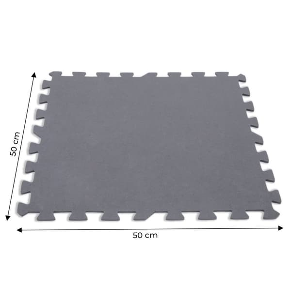 INTEX - simbassängplattor - pusselmatta - 50x50 cm - 8 bitar - grå
