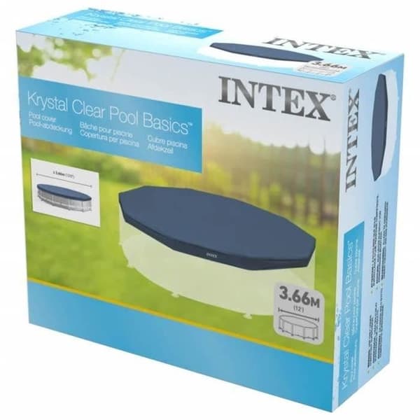 Skyddsöverdrag för rund pool Intex 28031 - Diameter 3,66m - Flik 25cm - PVC - Blå