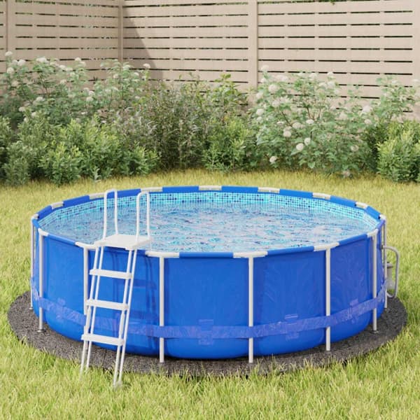vidaXL poolunderlag Ø306 cm polyester-geotekstil lysegrå