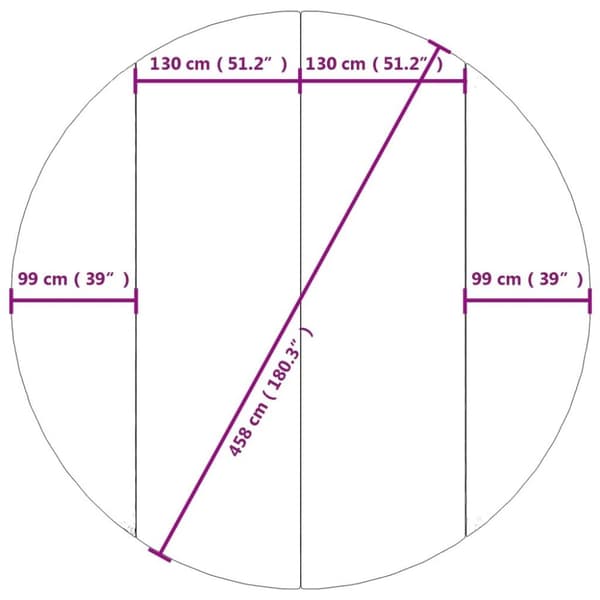 vidaXL Bottenmatta ljusgrå Ø458 cm polyester geotextil