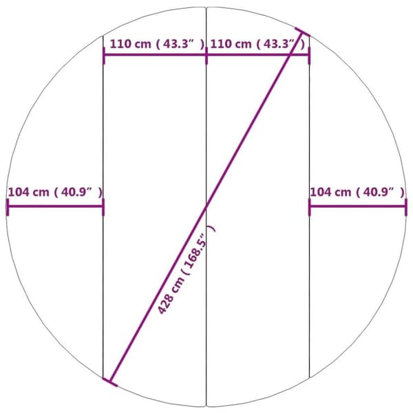 vidaXL Bottenmatta ljusgrå Ø428 cm polyester geotextil